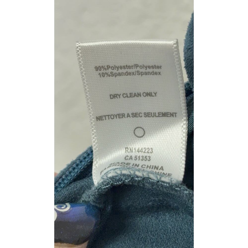 By Anthropologie Jumpsuit Womens Faux Suede Wide Leg Crop Teal Blue Stretch Sz 8 - Picture 5 of 5